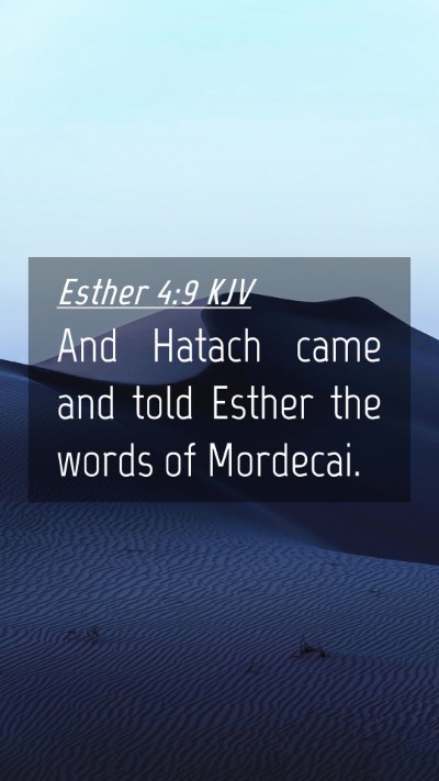 Picture 04 - Esther 4:9 KJV Mobile Phone Wallpaper - And Hatach came and told Esther the words of - Mobile Bible Verse Wallpaper