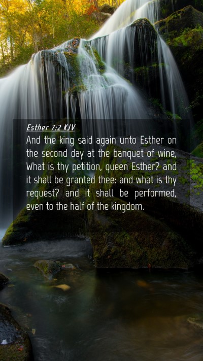 Picture 04 - Esther 7:2 KJV Mobile Phone Wallpaper - And the king said again unto Esther on the second - Mobile Bible Verse Wallpaper