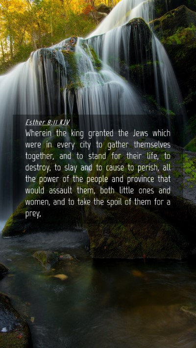 Picture 04 - Esther 8:11 KJV Mobile Phone Wallpaper - Wherein the king granted the Jews which were in - Mobile Bible Verse Wallpaper