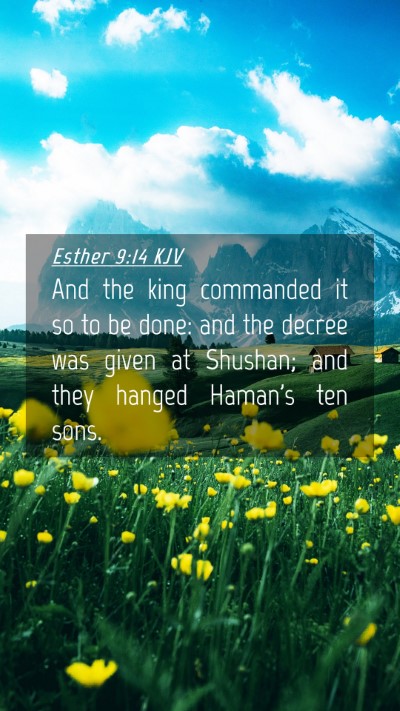 Picture 04 - Esther 9:14 KJV Mobile Phone Wallpaper - And the king commanded it so to be done: and the - Mobile Bible Verse Wallpaper