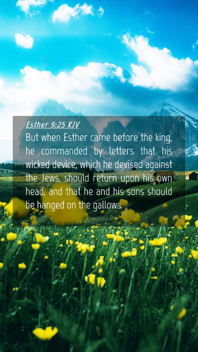 Picture 04 - Esther 9:25 KJV Mobile Phone Wallpaper - But when Esther came before the king, he - Mobile Bible Verse Wallpaper