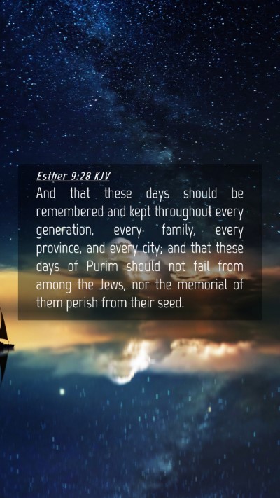 Picture 04 - Esther 9:28 KJV Mobile Phone Wallpaper - And that these days should be remembered and kept - Mobile Bible Verse Wallpaper