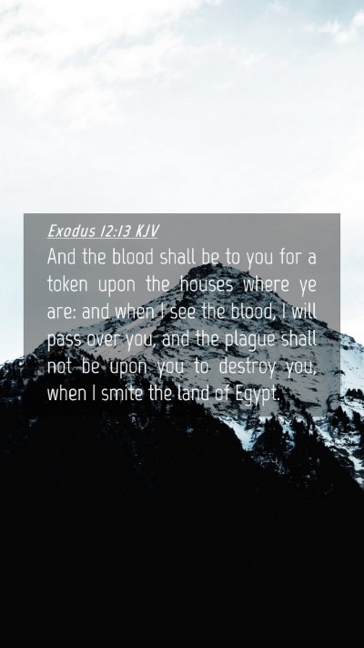 Picture 04 - Exodus 12:13 KJV Mobile Phone Wallpaper - And the blood shall be to you for a token upon - Mobile Bible Verse Wallpaper