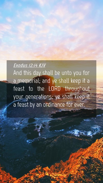 Picture 04 - Exodus 12:14 KJV Mobile Phone Wallpaper - And this day shall be unto you for a memorial; - Mobile Bible Verse Wallpaper
