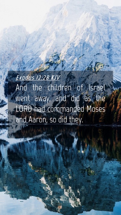 Picture 04 - Exodus 12:28 KJV Mobile Phone Wallpaper - And the children of Israel went away, and did as - Mobile Bible Verse Wallpaper