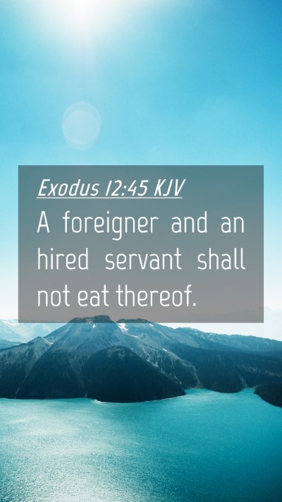 Picture 04 - Exodus 12:45 KJV Mobile Phone Wallpaper - A foreigner and an hired servant shall not eat - Mobile Bible Verse Wallpaper