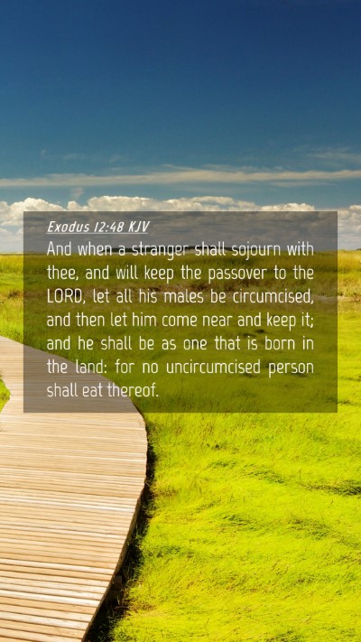 Picture 04 - Exodus 12:48 KJV Mobile Phone Wallpaper - And when a stranger shall sojourn with thee, and - Mobile Bible Verse Wallpaper