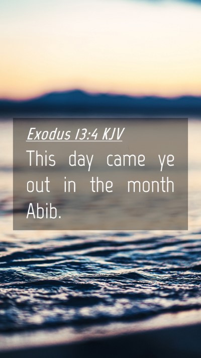Picture 04 - Exodus 13:4 KJV Mobile Phone Wallpaper - This day came ye out in the month - Mobile Bible Verse Wallpaper