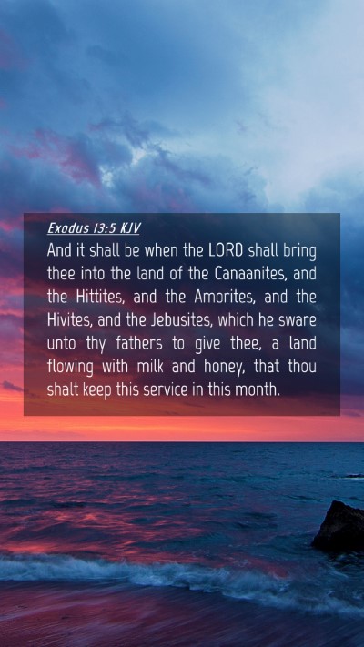 Picture 04 - Exodus 13:5 KJV Mobile Phone Wallpaper - And it shall be when the LORD shall bring thee - Mobile Bible Verse Wallpaper