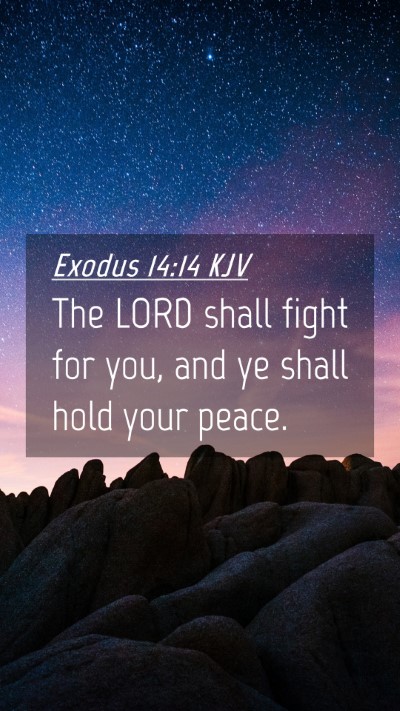 Picture 04 - Exodus 14:14 KJV Mobile Phone Wallpaper - The LORD shall fight for you, and ye shall hold - Mobile Bible Verse Wallpaper