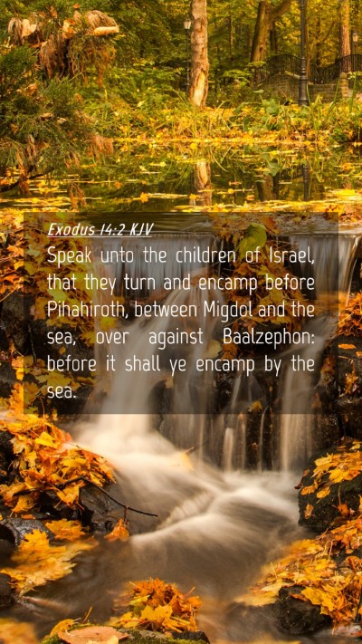 Picture 04 - Exodus 14:2 KJV Mobile Phone Wallpaper - Speak unto the children of Israel, that they turn - Mobile Bible Verse Wallpaper
