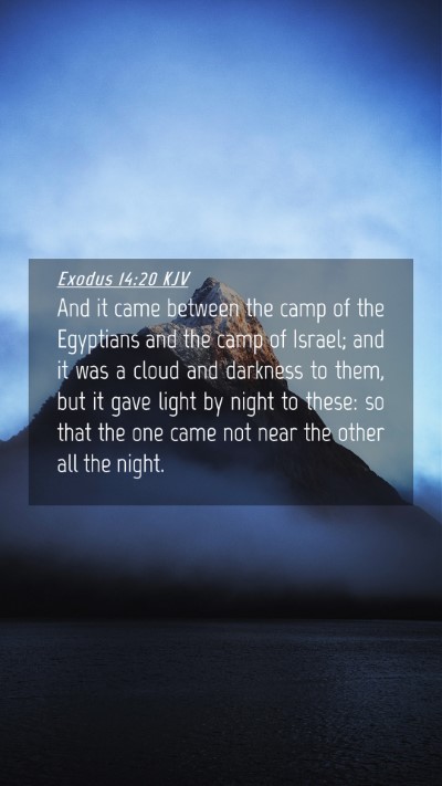 Picture 04 - Exodus 14:20 KJV Mobile Phone Wallpaper - And it came between the camp of the Egyptians and - Mobile Bible Verse Wallpaper