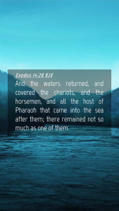 Picture 04 - Exodus 14:28 KJV Mobile Phone Wallpaper - And the waters returned, and covered the - Mobile Bible Verse Wallpaper