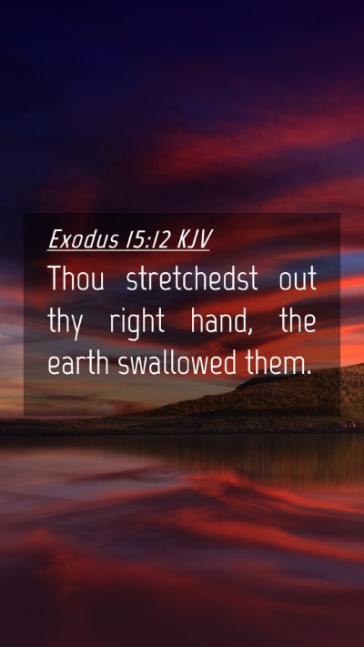 Picture 04 - Exodus 15:12 KJV Mobile Phone Wallpaper - Thou stretchedst out thy right hand, the earth - Mobile Bible Verse Wallpaper