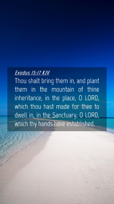 Picture 04 - Exodus 15:17 KJV Mobile Phone Wallpaper - Thou shalt bring them in, and plant them in the - Mobile Bible Verse Wallpaper