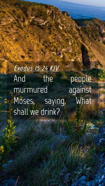 Picture 04 - Exodus 15:24 KJV Mobile Phone Wallpaper - And the people murmured against Moses, saying, - Mobile Bible Verse Wallpaper