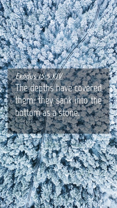 Picture 04 - Exodus 15:5 KJV Mobile Phone Wallpaper - The depths have covered them: they sank into the - Mobile Bible Verse Wallpaper