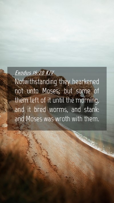 Picture 04 - Exodus 16:20 KJV Mobile Phone Wallpaper - Notwithstanding they hearkened not unto Moses; - Mobile Bible Verse Wallpaper