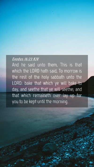 Picture 04 - Exodus 16:23 KJV Mobile Phone Wallpaper - And he said unto them, This is that which the - Mobile Bible Verse Wallpaper