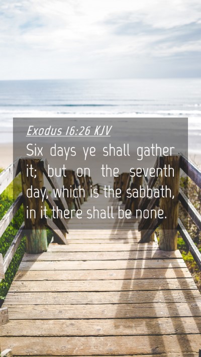 Picture 04 - Exodus 16:26 KJV Mobile Phone Wallpaper - Six days ye shall gather it; but on the seventh - Mobile Bible Verse Wallpaper