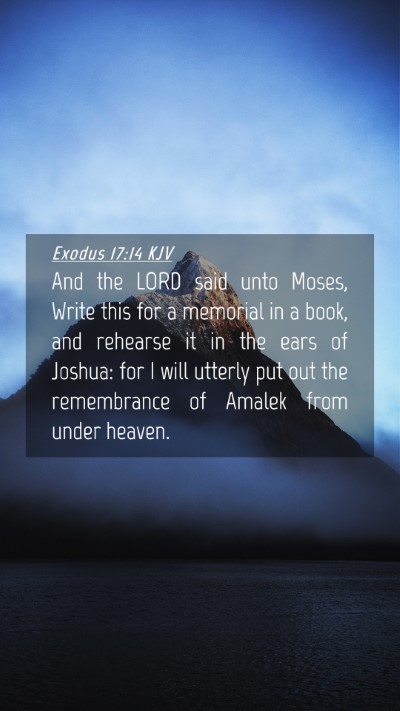 Picture 04 - Exodus 17:14 KJV Mobile Phone Wallpaper - And the LORD said unto Moses, Write this for a - Mobile Bible Verse Wallpaper