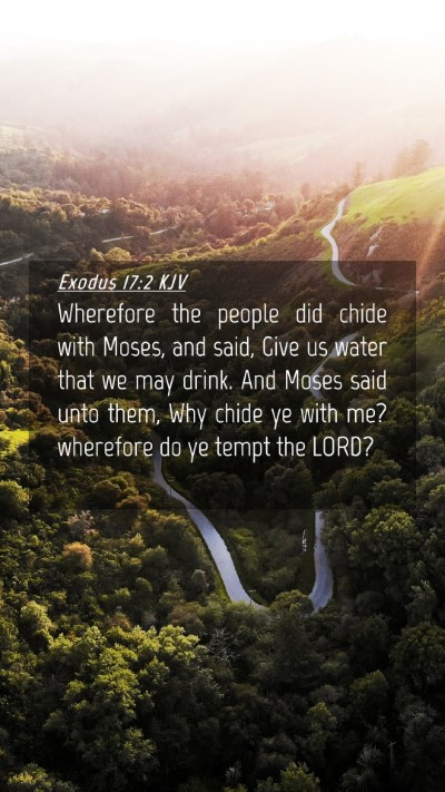 Picture 04 - Exodus 17:2 KJV Mobile Phone Wallpaper - Wherefore the people did chide with Moses, and - Mobile Bible Verse Wallpaper