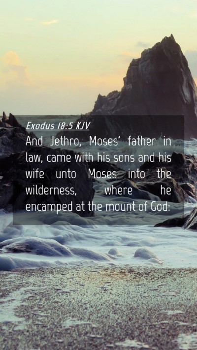 Picture 04 - Exodus 18:5 KJV Mobile Phone Wallpaper - And Jethro, Moses' father in law, came with his - Mobile Bible Verse Wallpaper
