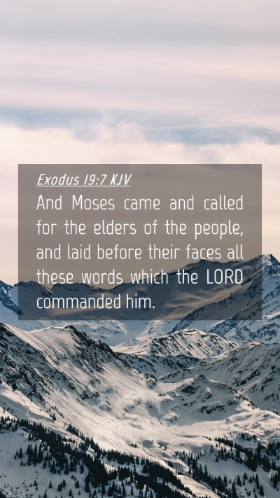Picture 04 - Exodus 19:7 KJV Mobile Phone Wallpaper - And Moses came and called for the elders of the - Mobile Bible Verse Wallpaper