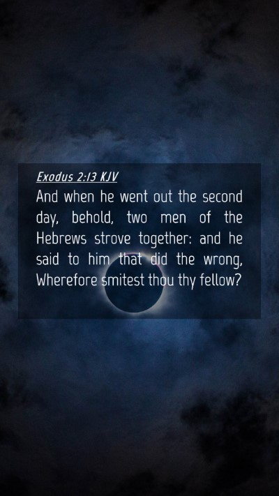 Picture 04 - Exodus 2:13 KJV Mobile Phone Wallpaper - And when he went out the second day, behold, two - Mobile Bible Verse Wallpaper