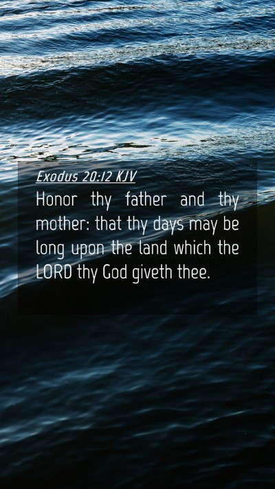 Picture 04 - Exodus 20:12 KJV Mobile Phone Wallpaper - Honor thy father and thy mother: that thy days - Mobile Bible Verse Wallpaper