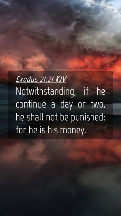 Picture 04 - Exodus 21:21 KJV Mobile Phone Wallpaper - Notwithstanding, if he continue a day or two, he - Mobile Bible Verse Wallpaper