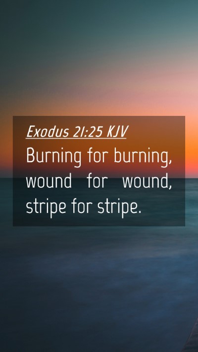 Picture 04 - Exodus 21:25 KJV Mobile Phone Wallpaper - Burning for burning, wound for wound, stripe for - Mobile Bible Verse Wallpaper