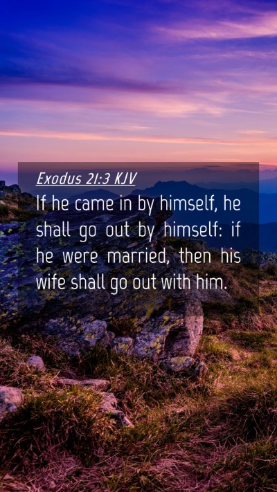Picture 04 - Exodus 21:3 KJV Mobile Phone Wallpaper - If he came in by himself, he shall go out by - Mobile Bible Verse Wallpaper