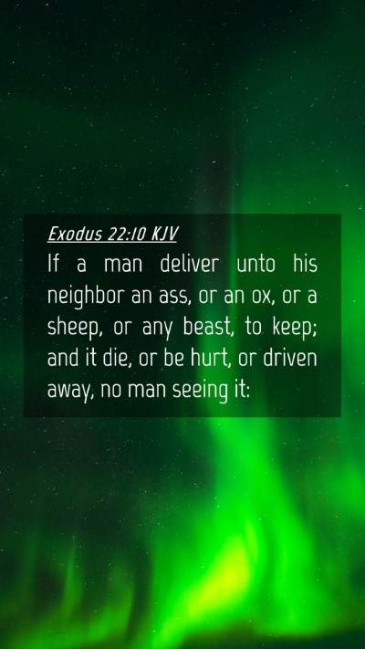 Picture 04 - Exodus 22:10 KJV Mobile Phone Wallpaper - If a man deliver unto his neighbor an ass, or an - Mobile Bible Verse Wallpaper