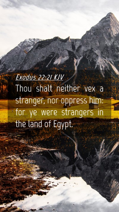 Picture 04 - Exodus 22:21 KJV Mobile Phone Wallpaper - Thou shalt neither vex a stranger, nor oppress - Mobile Bible Verse Wallpaper