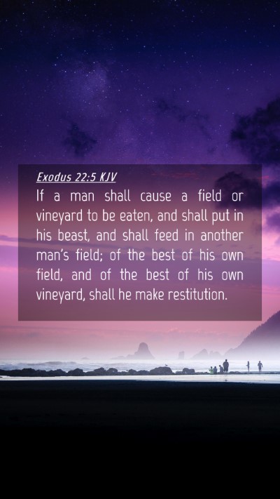 Picture 04 - Exodus 22:5 KJV Mobile Phone Wallpaper - If a man shall cause a field or vineyard to be - Mobile Bible Verse Wallpaper