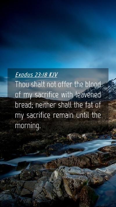 Picture 04 - Exodus 23:18 KJV Mobile Phone Wallpaper - Thou shalt not offer the blood of my sacrifice - Mobile Bible Verse Wallpaper