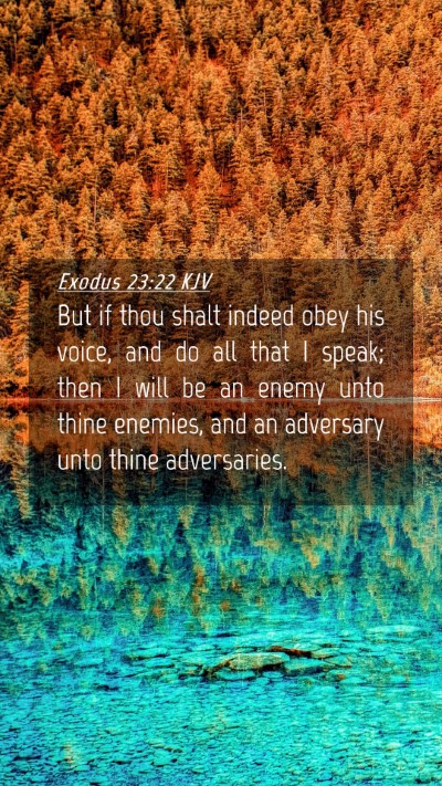 Picture 04 - Exodus 23:22 KJV Mobile Phone Wallpaper - But if thou shalt indeed obey his voice, and do - Mobile Bible Verse Wallpaper