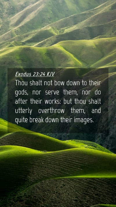 Picture 04 - Exodus 23:24 KJV Mobile Phone Wallpaper - Thou shalt not bow down to their gods, nor serve - Mobile Bible Verse Wallpaper