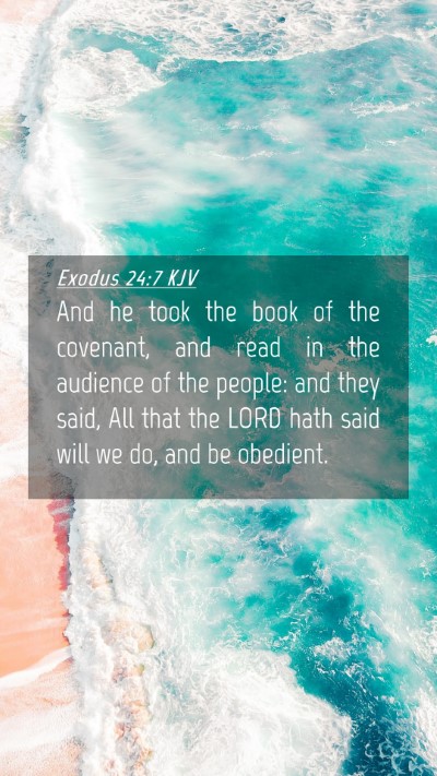Picture 04 - Exodus 24:7 KJV Mobile Phone Wallpaper - And he took the book of the covenant, and read in - Mobile Bible Verse Wallpaper