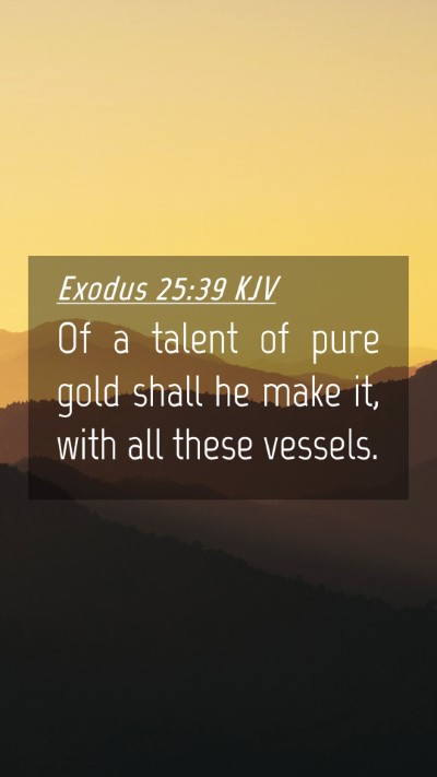 Picture 04 - Exodus 25:39 KJV Mobile Phone Wallpaper - Of a talent of pure gold shall he make it, with - Mobile Bible Verse Wallpaper