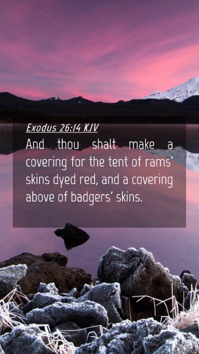 Picture 04 - Exodus 26:14 KJV Mobile Phone Wallpaper - And thou shalt make a covering for the tent of - Mobile Bible Verse Wallpaper