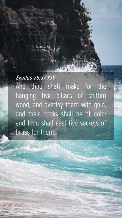 Picture 04 - Exodus 26:37 KJV Mobile Phone Wallpaper - And thou shalt make for the hanging five pillars - Mobile Bible Verse Wallpaper