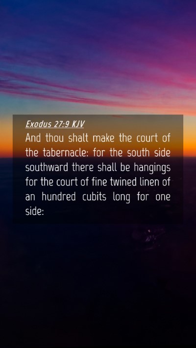 Picture 04 - Exodus 27:9 KJV Mobile Phone Wallpaper - And thou shalt make the court of the tabernacle: - Mobile Bible Verse Wallpaper