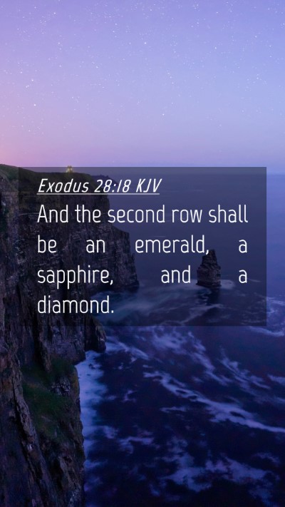 Picture 04 - Exodus 28:18 KJV Mobile Phone Wallpaper - And the second row shall be an emerald, a - Mobile Bible Verse Wallpaper