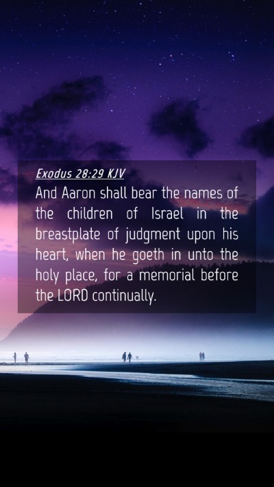 Picture 04 - Exodus 28:29 KJV Mobile Phone Wallpaper - And Aaron shall bear the names of the children of - Mobile Bible Verse Wallpaper