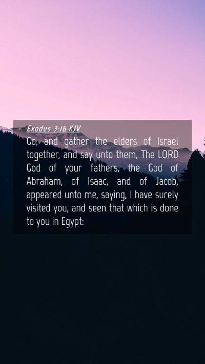 Picture 04 - Exodus 3:16 KJV Mobile Phone Wallpaper - Go, and gather the elders of Israel together, and - Mobile Bible Verse Wallpaper