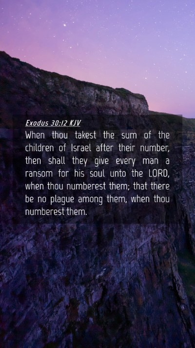 Picture 04 - Exodus 30:12 KJV Mobile Phone Wallpaper - When thou takest the sum of the children of - Mobile Bible Verse Wallpaper