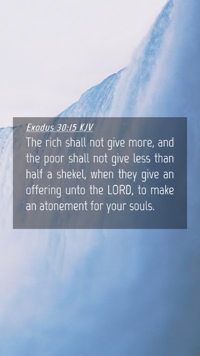 Picture 04 - Exodus 30:15 KJV Mobile Phone Wallpaper - The rich shall not give more, and the poor shall - Mobile Bible Verse Wallpaper
