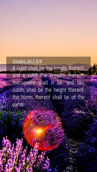 Picture 04 - Exodus 30:2 KJV Mobile Phone Wallpaper - A cubit shall be the length thereof, and a cubit - Mobile Bible Verse Wallpaper